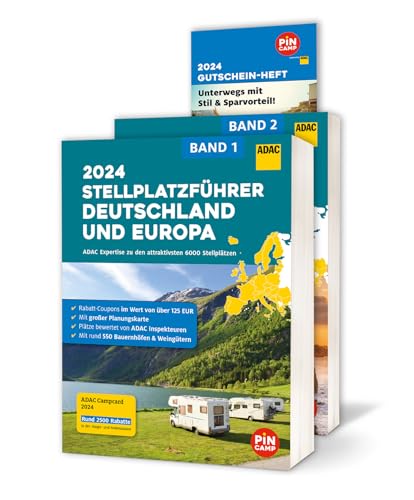 ADAC Stellplatzführer 2024 Deutschland und Europa: Über 6000 Stellplätze - mit rund 550 Bauernhöfen und Weingütern, ADAC Campcard, Planungskarten und Rabatt-Coupons (ADAC CampingFührer)