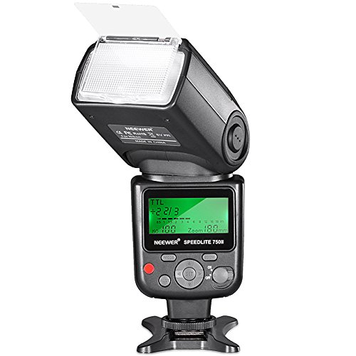 NEEWER 750II TTL Blitz Speedlite mit LCD Bildschirm, Kompatibel mit Nikon D4 D5 D60 D90 D100 D200 D300S D300 D500 D610 D700 D750 D800 D810 D850 D3400 D3500 D5200 D5300 D7000 D7100 D7200 D7500