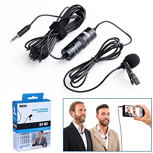 BOYA by by-m1 omnidirektional Kondensatormikrofon/Lavalier-Mikrofon mit Revers Clip für DSLR-Kamera/Smartphone/Camcorder/Audio Blockflöten – Schwarz