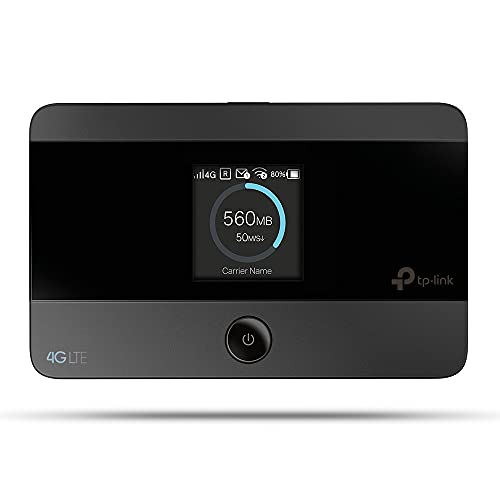 TP-Link M7350 - 4G (CAT4) Tragbarer WLAN-Router, MiFi, Farbbildschirm, 150 Mbit/s, 2000-mAh-Akku (8 Std.), Verbindung von 10 Geräten gleichzeitig, einfache Konfiguration, Farbe Schwarz