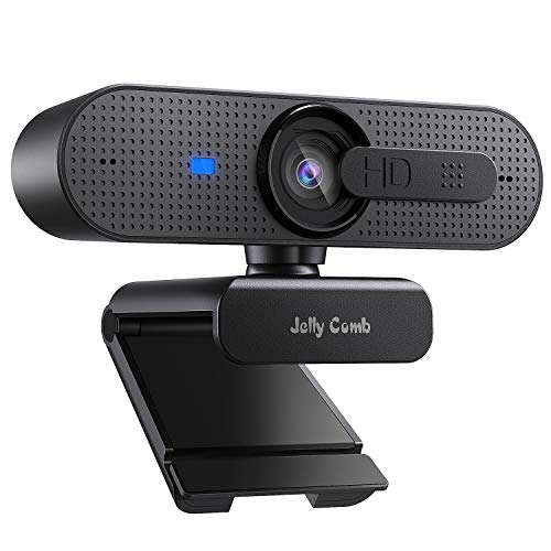 Jelly Comb 1080P HD Webcam mit Objektivdeckel, Streaming Webkamera mit Autofokus/Stereo Mikrofon für Computer, Skype, Video Chat und Aufnahme, Schwarz Jelly Comb 1080P HD Webcam mit Objektivdeckel, Streaming Webkamera mit Autofokus/Stereo Mikrofon für Computer, Skype, Video Chat und Aufnahme, Schwarz