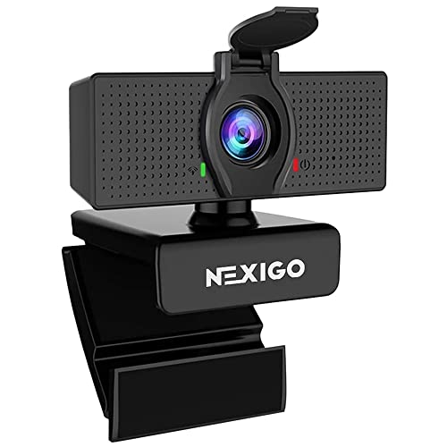 NexiGo N60 1080P Webcam, HD-Webcam mit Mikrofon, Softwaresteuerung und Datenschutzabdeckung, USB-Computerkamera, Sichtfeld mit 110°, Plug-and-Play, für Zoom/Skype/Teams, Konferenzen und Videoanrufe