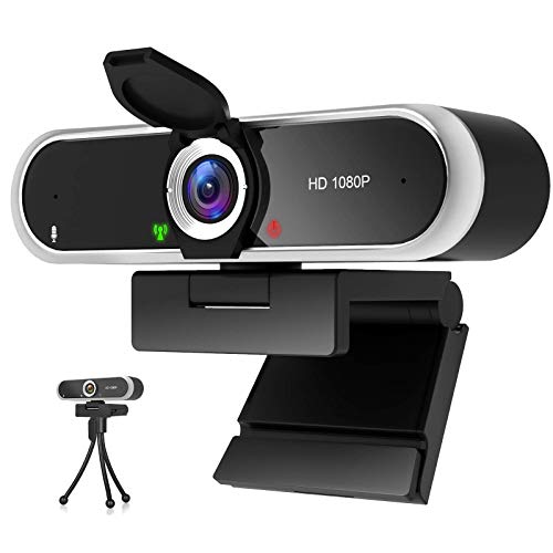 Webcam 1080P mit Mikrofon und Webcam Abdeckung, Stativ, Plug & Play, mit automatischer Lichtkorrektur, für Laptop, PC, Desktop, für Live-Streaming, Videoanruf, Konferenz, Online-Unterricht, Spiel Webcam 1080P mit Mikrofon und Webcam Abdeckung, Stativ, Plug & Play, mit automatischer Lichtkorrektur, für Laptop, PC, Desktop, für Live-Streaming, Videoanruf, Konferenz, Online-Unterricht, Spiel