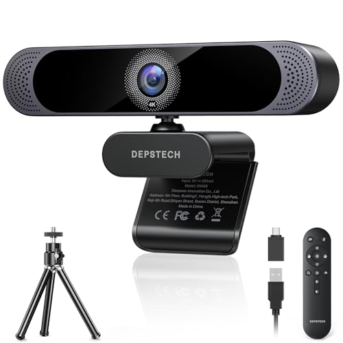 DEPSTECH DW49 Pro Webcam 4K Featuring 3X Zoom, Dual Microphones, Remote, 1/2.55 Inch Sony Sensor, Auto Focus Streaming Camera for PC Mac Skype DEPSTECH DW49 Pro Webcam 4K Featuring 3X Zoom, Dual Microphones, Remote, 1/2.55 Inch Sony Sensor, Auto Focus Streaming Camera for PC Mac Skype