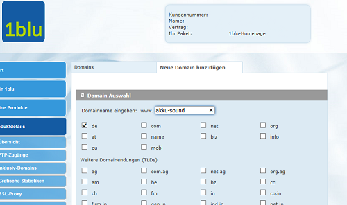 Domainregistrierung Nischenseite